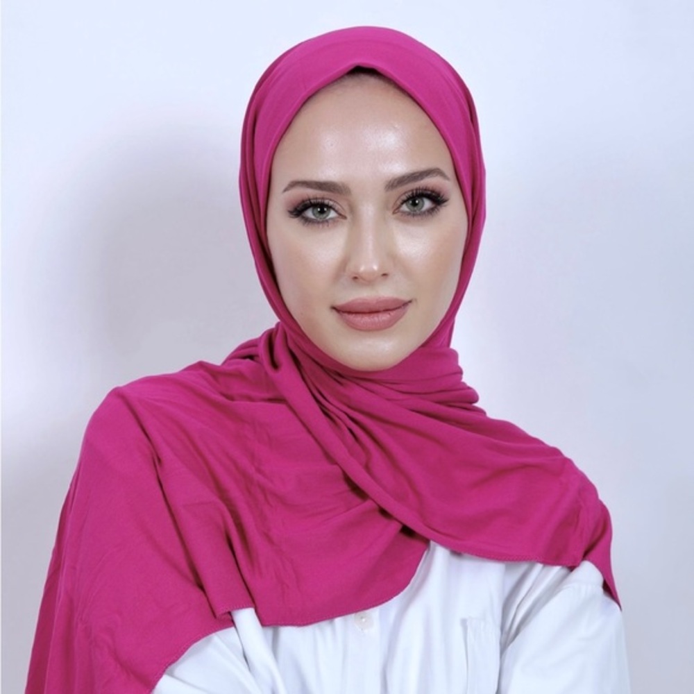 Super soft and stretchy jersey hijabs shawl Pink hijab shayla